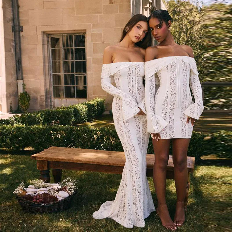 Ootddress Autumn Lace Off-Shoulder Long Dress For Women See-Through Printed Lace-Up High Waist Luxury Female Elegant Party Dress New 26 Ootddress Autumn Lace Off-Shoulder Long Dress For Women See-Through Printed Lace-Up High Waist Luxury Female Elegant Party Dress New