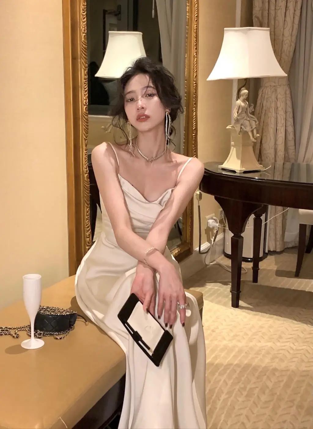 New Summer Satin Midi Dress Women Slim Spaghetti Strap Elegant Party Dresses Wedding Evening Birthday Backless Prom Robe Clothes 12 New Summer Satin Midi Dress Women Slim Spaghetti Strap Elegant Party Dresses Wedding Evening Birthday Backless Prom Robe Clothes