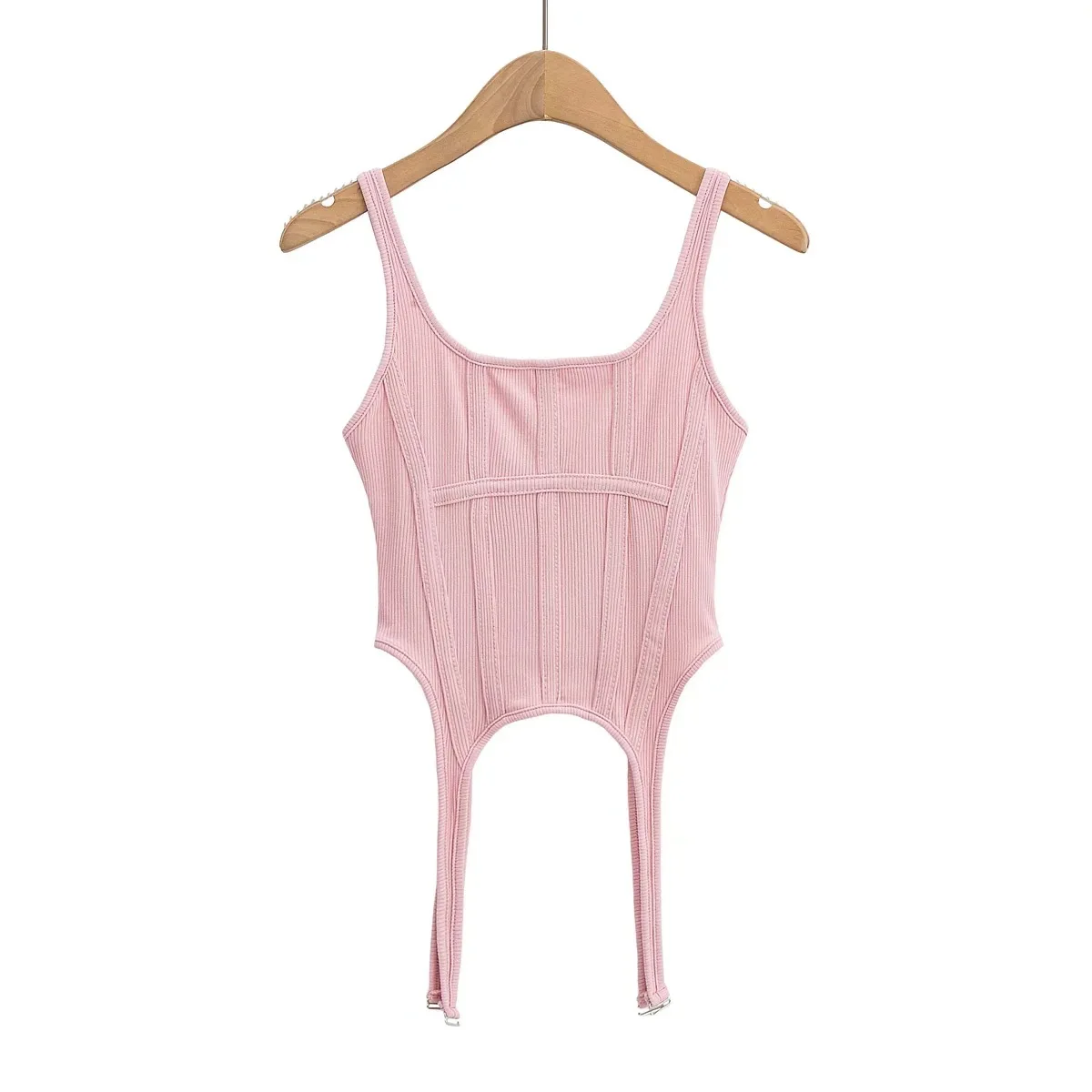 Ootddress Y2k Croset Top Women Summer Fashion Vintage Irregular Rib Knitted Sleeveless Slim Cropped Tops Feminino Sexy Tank Top