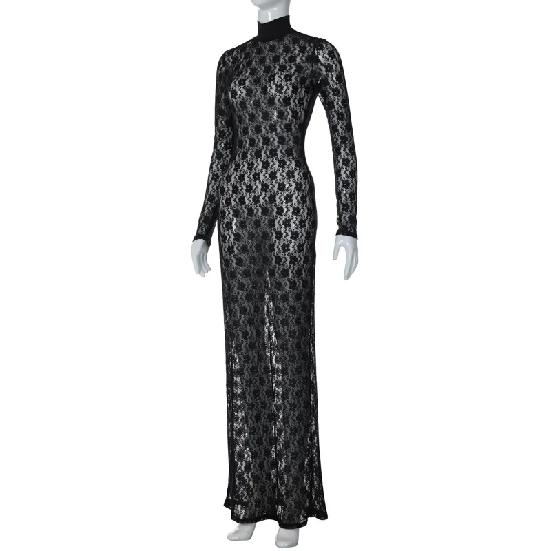 Ootddress See-through Mesh Tight Maxi Dress Sexy Hollow Out Lace Mesh Patchwork Women Fashion Full Sleeve Banquent Long Dress 2025 8 Ootddress See-through Mesh Tight Maxi Dress Sexy Hollow Out Lace Mesh Patchwork Women Fashion Full Sleeve Banquent Long Dress 2025