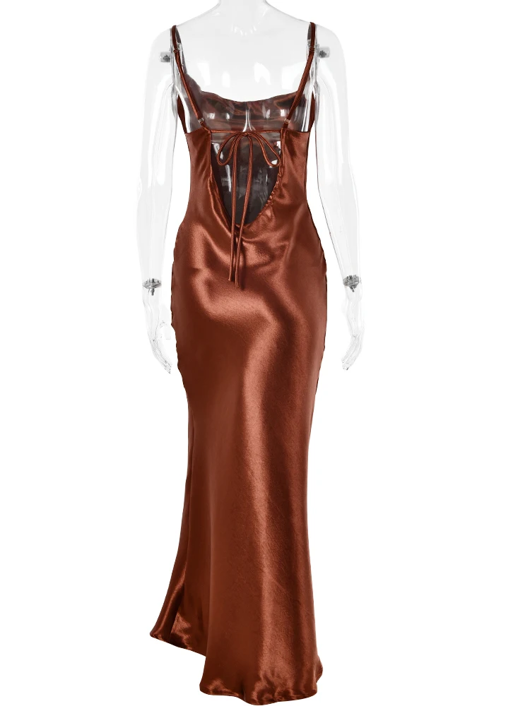 Ootddress Gold Satin Lace Up Sexy Party Dress Women Strap Backless Silk Long Dress Elegant Club Evening Soft Winter Dress Vestidos 11 Ootddress Gold Satin Lace Up Sexy Party Dress Women Strap Backless Silk Long Dress Elegant Club Evening Soft Winter Dress Vestidos