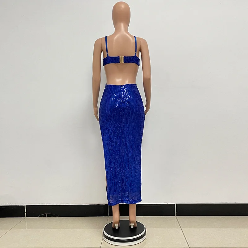 Sexy Hollow High Waist Slit Evening Dress Fashion Sequined Backless Sleeveless Elegant Party Dresses Solid Long Graduation Dress 44 Sexy Hollow High Waist Slit Evening Dress Fashion Sequined Backless Sleeveless Elegant Party Dresses Solid Long Graduation Dress