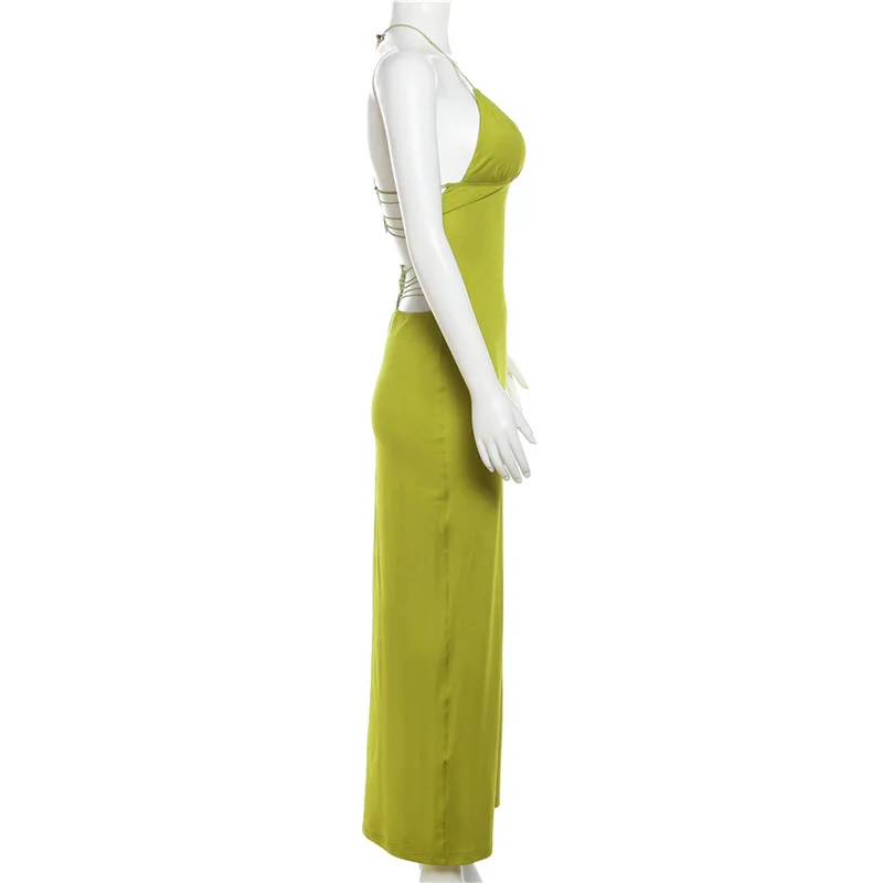 Ootddress Backless Maxi Dress For Women Slim Sexy Butterfly Bodycon Slim Sheath Dress Women's Club Deep V Neck Dresses Woman 2025