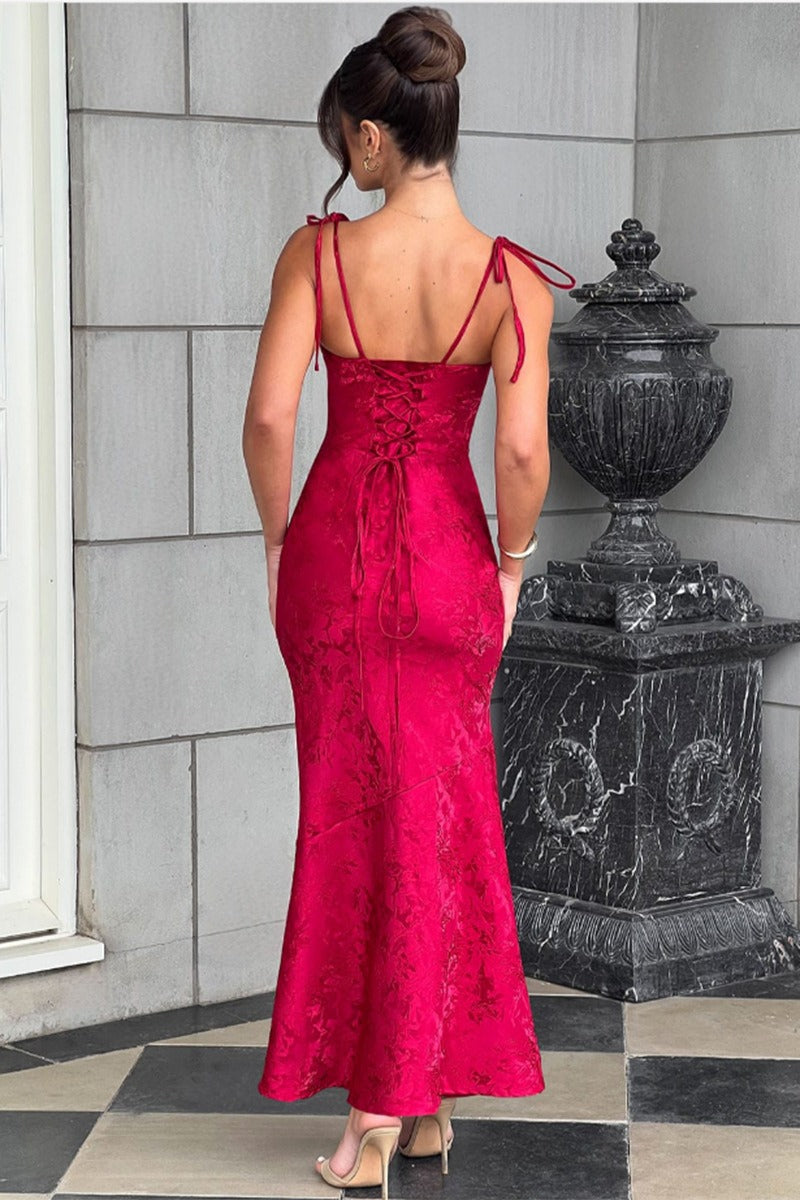 Sash Backless Mermaid Dress