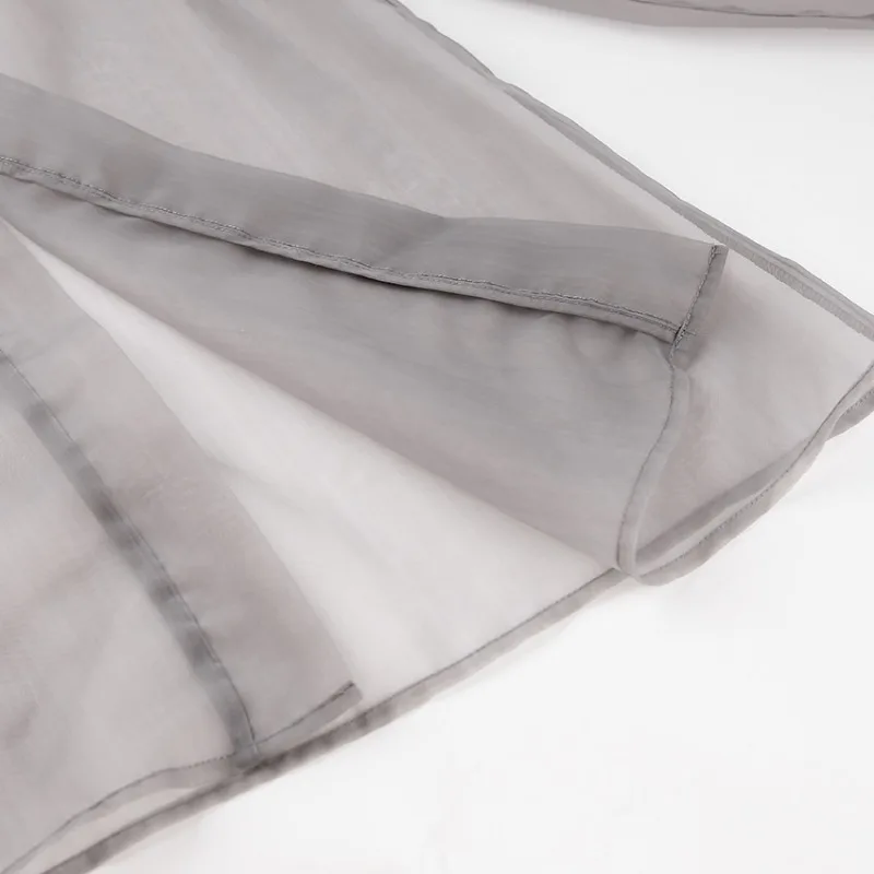 Ootddress Sheer Mesh Cover Up Beach Women Loose Long Sleeve V Neck Lace Shirts Ladies 2025 Summer Sexy See Through Bandage Cover-up