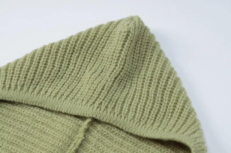 Ootddress Knitted Hoodies Sweater Women Loose Long Sleeve Autumn Pullover Woman Street Casual 2025 Baggy Coat Female Winter Clothes