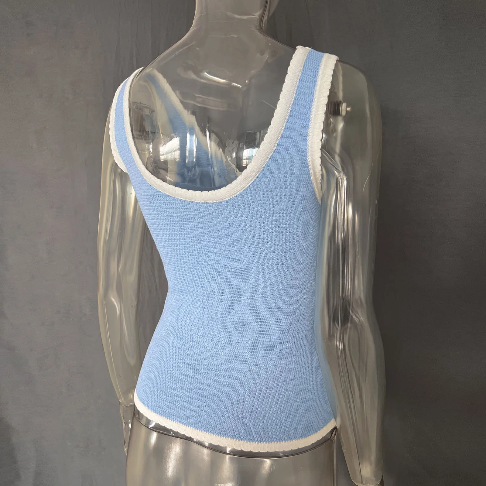 Ootddress Contrast Lace-Up Backless Tank Top For Women Summer Fashion V-Neck Cropped Y2k Top Vest Strapless Slim Female Tank Top New