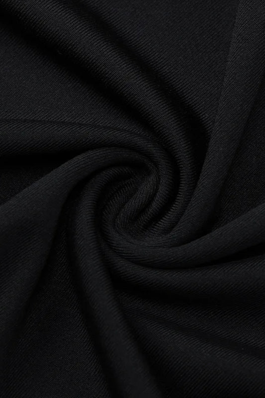 Mock Neck O-Ring Back Cutout Long Sleeve Bodycon Maxi Dress