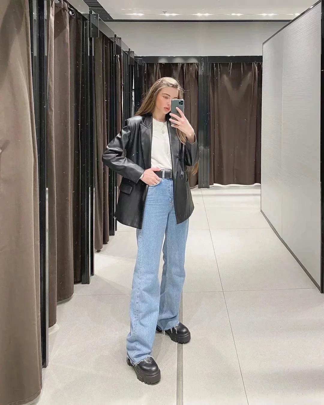 Ootddress 2025 Fashion Women's Jeans Bottom Casual Straight Leg Baggy Jeans Fall Boyfriend Long Trousers High Waist Denim Pants