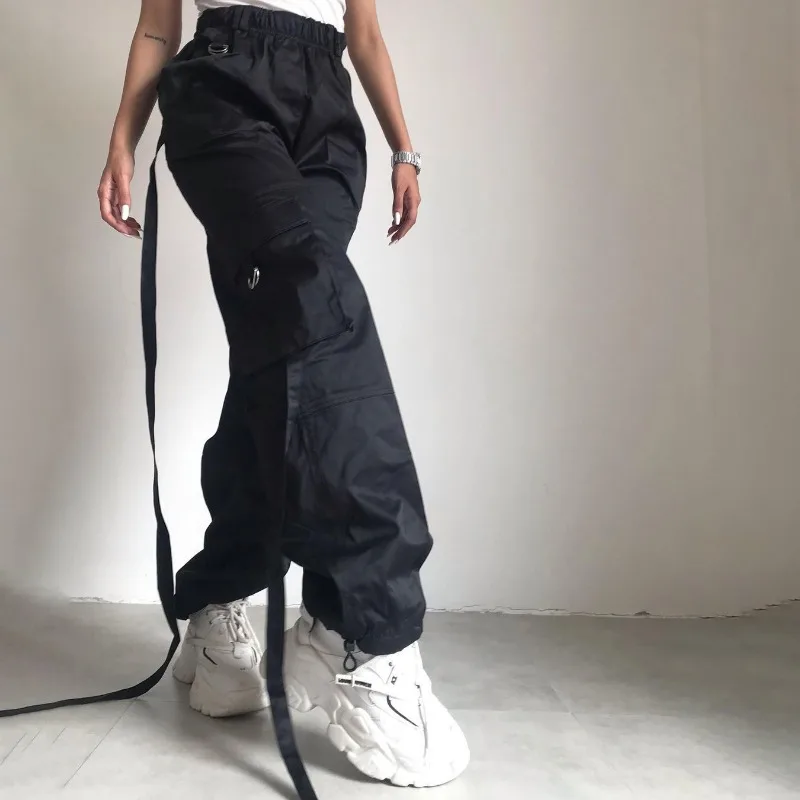 Ootddress High Waist Cargo Pants Women Pocket Loose Pink Fashion Baggy Sweatwear Female 2025 Autumn Winter Casual Sweatpants Woman