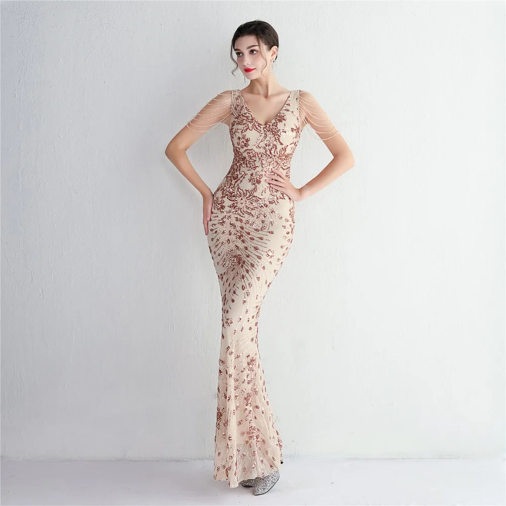 Sexy V-neck Sleeveless Dress with Stones and Crystals Fashion Sequins Tassel Elegant Women Party Dresses High Waisted Long Dress 27 103A0897.jpg