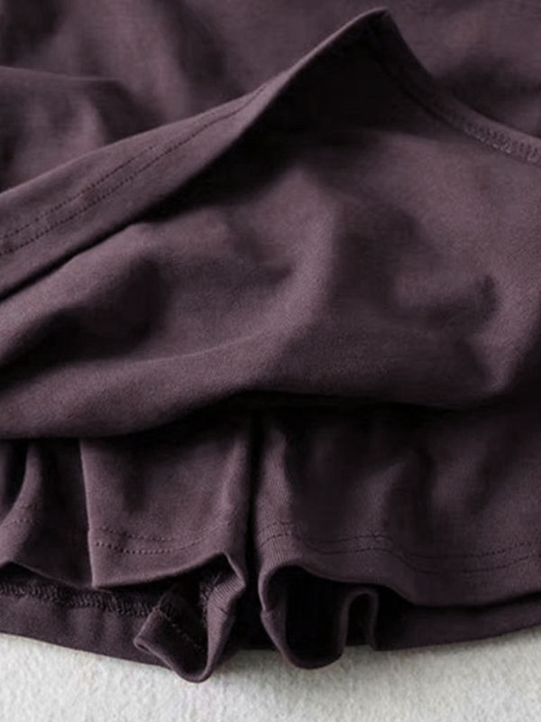 Ruched Split Lined Mini Skirt