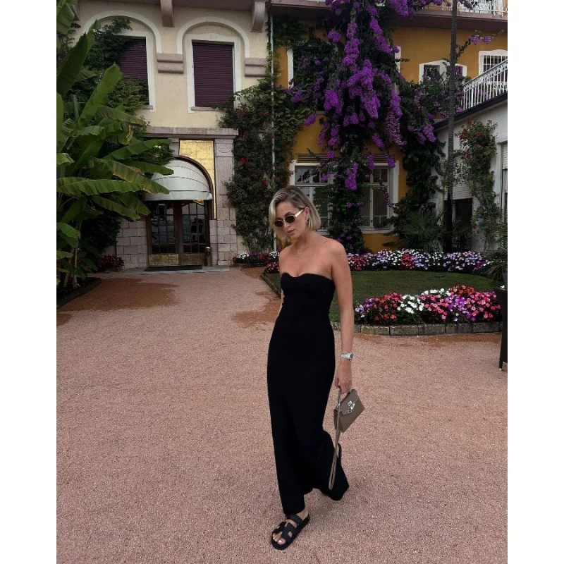Ootddress Backless Slim Fashion Maxi Dress Knit Women Off-Shoulder High Waist Solid Elegant Party Dress Knitwear Female Sexy Dress