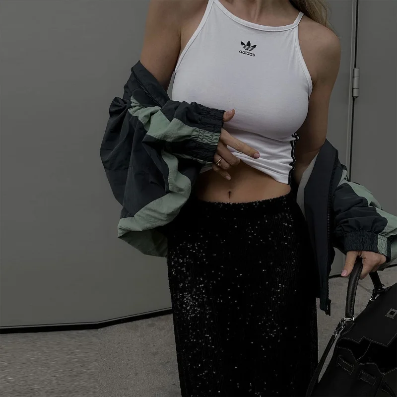 Ootddress Sequins Loose Dress Sets Women Long Sleeve Crop Tops High Waist Sexy Maxi Skirts Ladies Two Piece Suits Womens Outifits