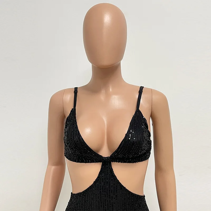 Sexy Hollow High Waist Slit Evening Dress Fashion Sequined Backless Sleeveless Elegant Party Dresses Solid Long Graduation Dress 109 Sexy Hollow High Waist Slit Evening Dress Fashion Sequined Backless Sleeveless Elegant Party Dresses Solid Long Graduation Dress