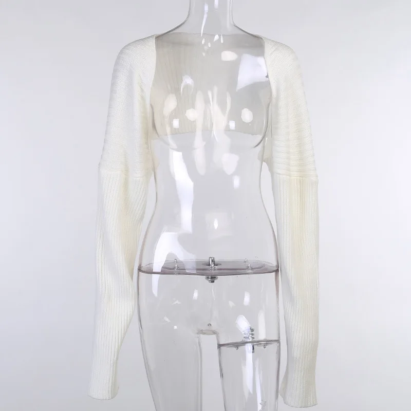 Ootddress White Women Sweater Shrugs Cropped Top Full Lantern Sleeve Knitwear Pullover Sexy Summer High Street Outwear 2025 Spring 17 Ootddress White Women Sweater Shrugs Cropped Top Full Lantern Sleeve Knitwear Pullover Sexy Summer High Street Outwear 2025 Spring