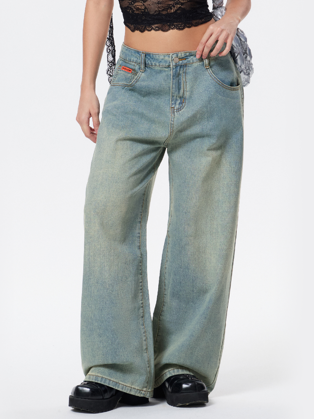 American Retro Distressed Washed Boyfriend Jeans