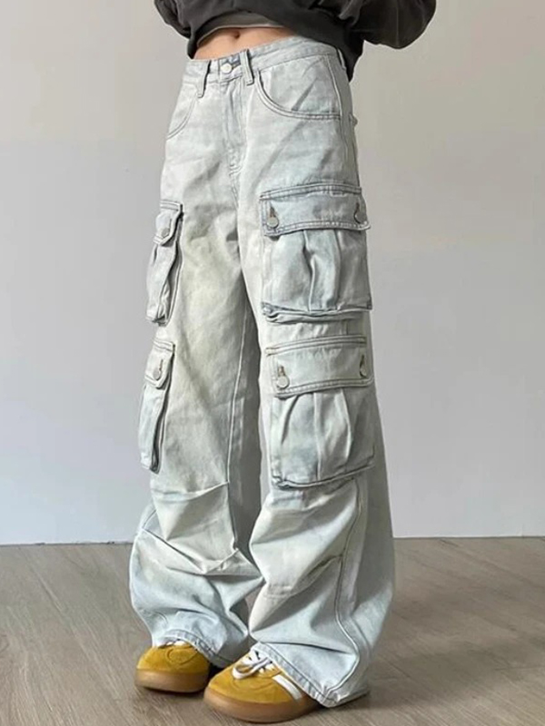 Vintage Multi-Pocket Cargo Jeans