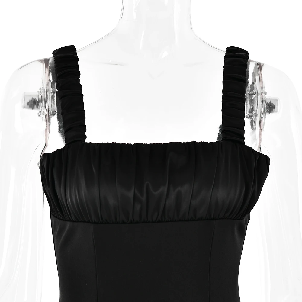 5.jpg JULISSA MO Sexy Camisole Sleeveless Mini Short Skirt Women Pleated Double Layer Dress Tight Female Party Club Evening Dress