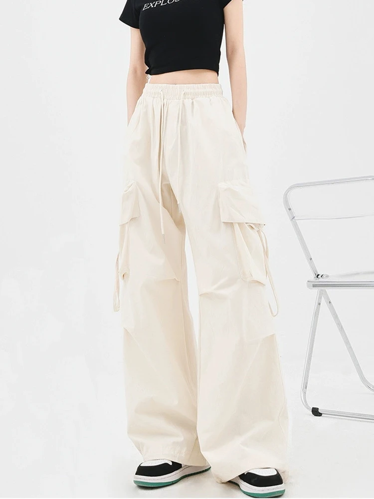 Women Y2K Cargo Pants High Waist Streetwear Hip Hop Trousers Female Big Pockets Casual Student Drawstring Baggy Sweatpants 22 Women Y2K Cargo Pants High Waist Streetwear Hip Hop Trousers Female Big Pockets Casual Student Drawstring Baggy Sweatpants