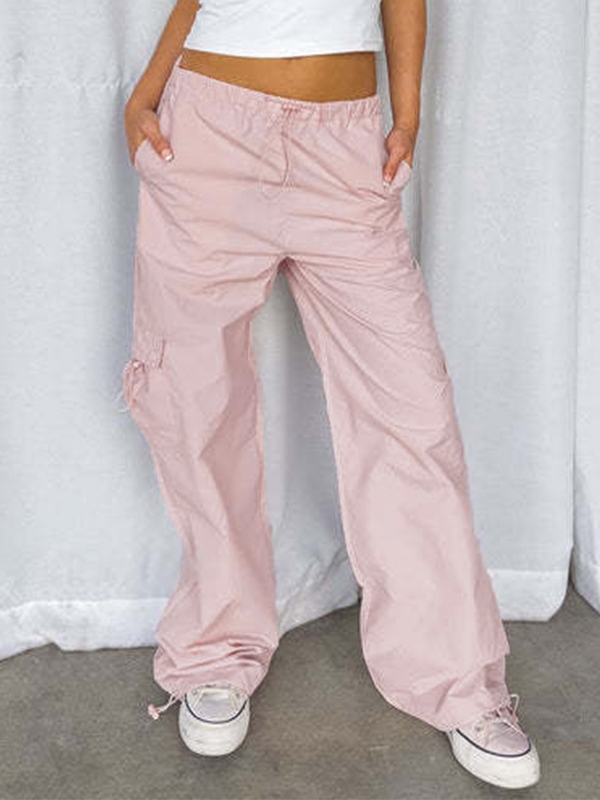 Stretchy Waist Bound Feet Cargo Pants