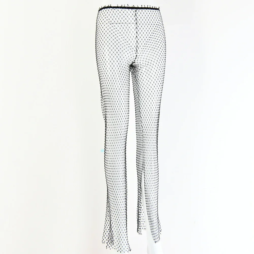 Ootddress Rhinestone Braid Leggings Women Side Slit Hollow Out Fishnet Stockings Party Sexy Girl Club Sparkling Pant Woman 2025 New 12 Ootddress Rhinestone Braid Leggings Women Side Slit Hollow Out Fishnet Stockings Party Sexy Girl Club Sparkling Pant Woman 2025 New
