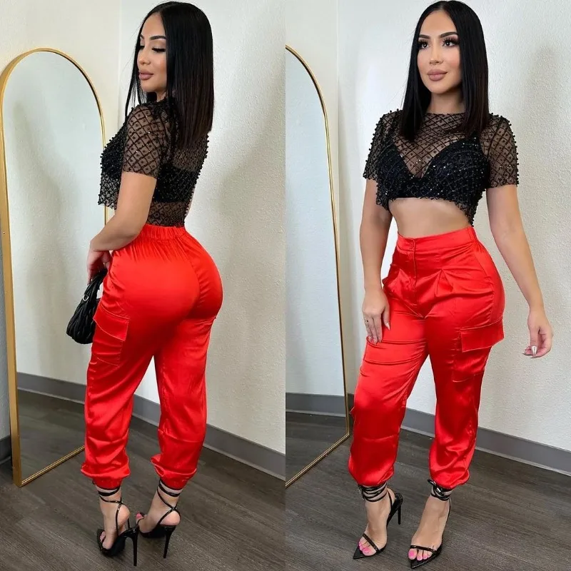 Ootddress Mesh Splice Sequins Cover-up Women Sexy See Through Short Sleeve Crop Tops Ladies 2025 Party Beach Shirts Cover Up Femme