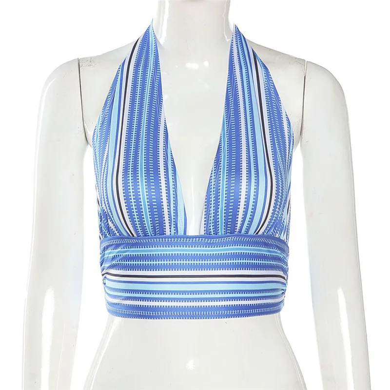 Ootddress 2025 Summer New Stripe Tank Top Women Sexy V-Neck Halter Bandage Crop Top Y2K Backless Party Beach Streetwear DIY Clothing 27 Ootddress 2025 Summer New Stripe Tank Top Women Sexy V-Neck Halter Bandage Crop Top Y2K Backless Party Beach Streetwear DIY Clothing