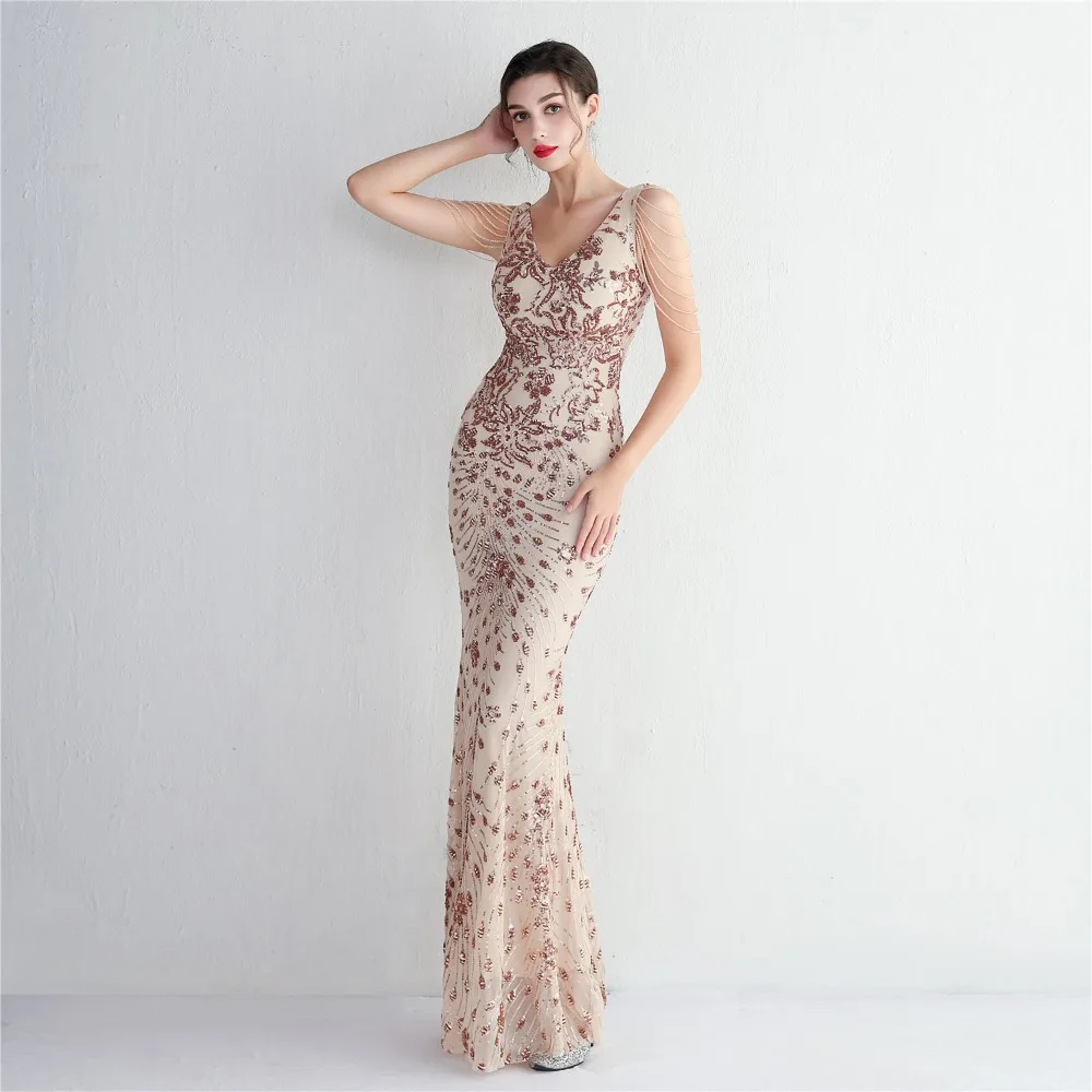 Sexy V-neck Sleeveless Dress with Stones and Crystals Fashion Sequins Tassel Elegant Women Party Dresses High Waisted Long Dress 28 103A0899.jpg