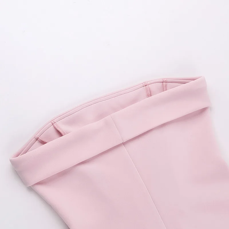 Fantoye Sexy Strapless Pocket Women Dress Pink Backless High Waist Mini Dress Female Summer Skinny Elegant Party Clubwear 2025