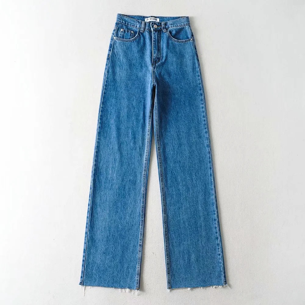 Ootddress 2025 Fashion Women's Jeans Bottom Casual Straight Leg Baggy Jeans Fall Boyfriend Long Trousers High Waist Denim Pants