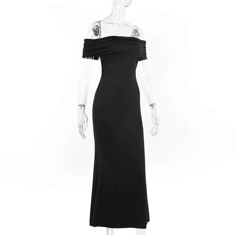 Ootddress Strapless Backless Sexy Maxi Dress For Women Black Solid Off-shoulder Sleeveless Bodycon Club Party Long Dress Elegant 7 Ootddress Strapless Backless Sexy Maxi Dress For Women Black Solid Off-shoulder Sleeveless Bodycon Club Party Long Dress Elegant