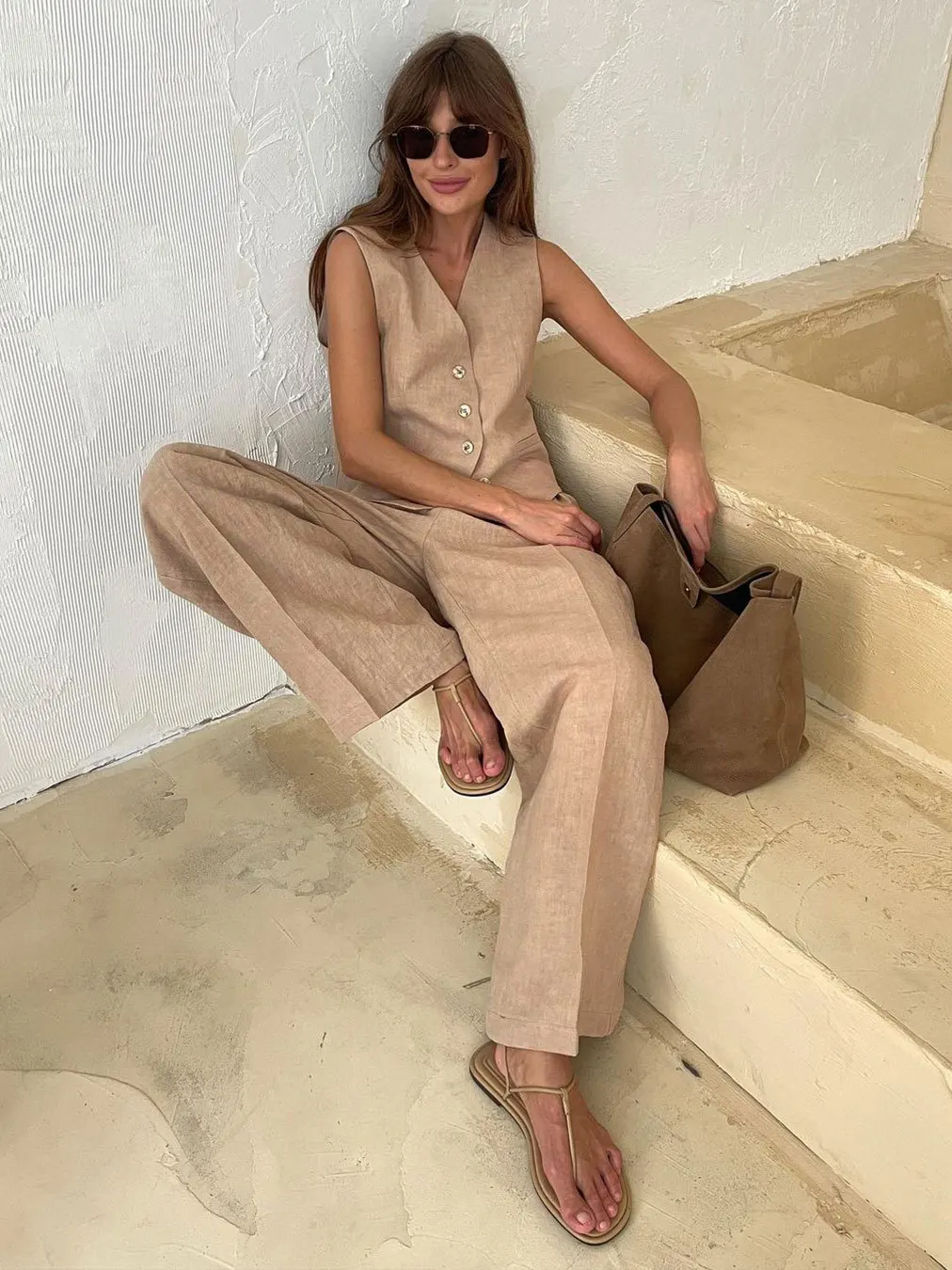 Ootddress 2 Piece-Set Fashion Women Wide Leg Trousers Patchwork High Waist Casual Straight Legg Outfits Vestidos Women's Pants Sets 20 Ootddress 2 Piece-Set Fashion Women Wide Leg Trousers Patchwork High Waist Casual Straight Legg Outfits Vestidos Women's Pants Sets
