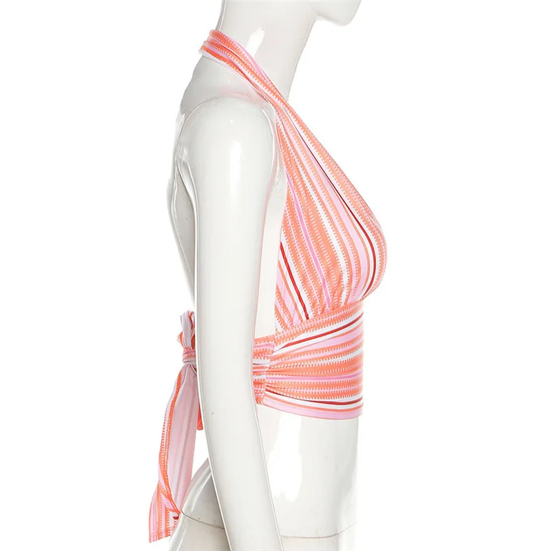 Ootddress 2025 Summer New Stripe Tank Top Women Sexy V-Neck Halter Bandage Crop Top Y2K Backless Party Beach Streetwear DIY Clothing 37 Ootddress 2025 Summer New Stripe Tank Top Women Sexy V-Neck Halter Bandage Crop Top Y2K Backless Party Beach Streetwear DIY Clothing