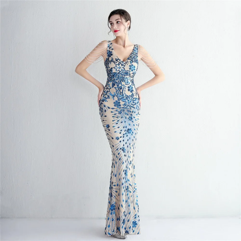 Sexy V-neck Sleeveless Dress with Stones and Crystals Fashion Sequins Tassel Elegant Women Party Dresses High Waisted Long Dress 7 103A0845.jpg