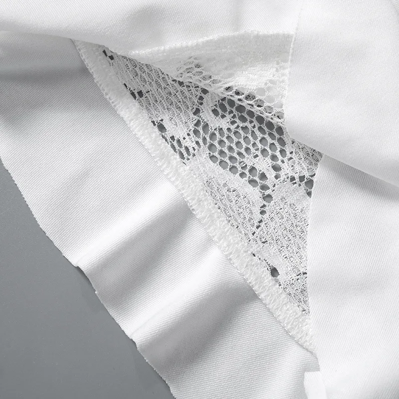 Fantoye Sexy See Through Lace Women Dress White Off Shoulder Flare Sleeve Dress Female Spring Slim Elegant Party Streetwear 2025