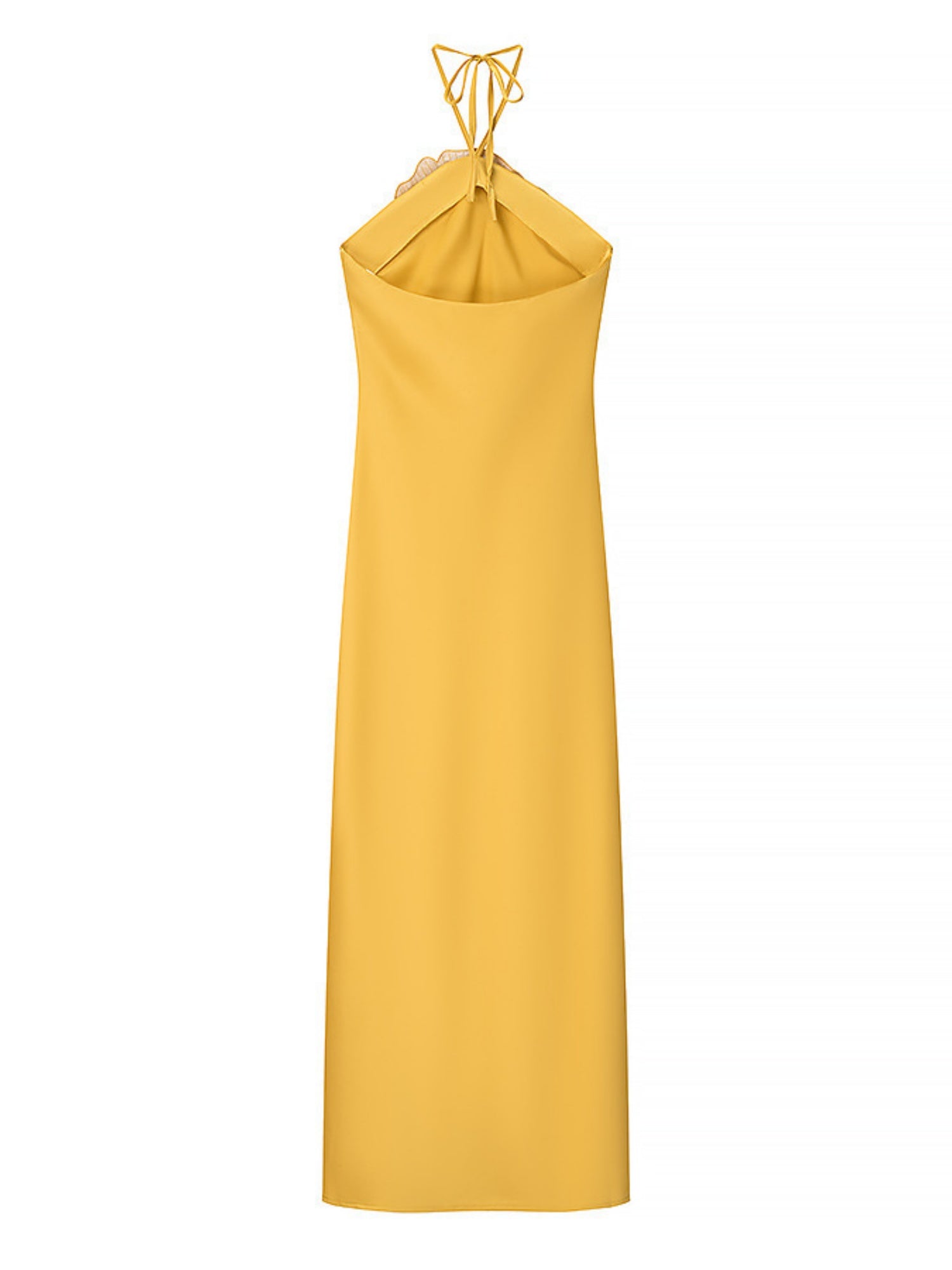 Rhinestone 3D Flower Halter Neck And Backless Satin Maxi Dresses