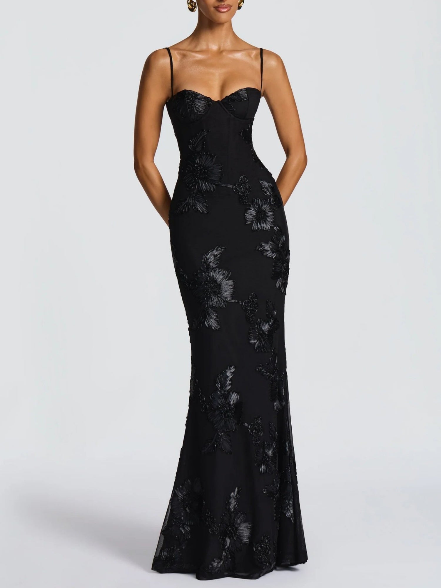 Printed Camisoles Waist-cinching And Hip-hugging Maxi Dresses