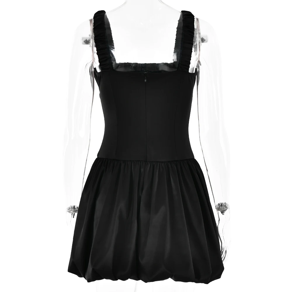3.jpg JULISSA MO Sexy Camisole Sleeveless Mini Short Skirt Women Pleated Double Layer Dress Tight Female Party Club Evening Dress
