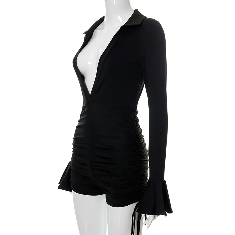Ootddress Women's Black Deep V-Neck Jumpsuit Bodycon Rompers Sexy Long Sleeve Bodycon Slim Playsuit Overalls Skinny Female Outfits 28 Ootddress Women's Black Deep V-Neck Jumpsuit Bodycon Rompers Sexy Long Sleeve Bodycon Slim Playsuit Overalls Skinny Female Outfits