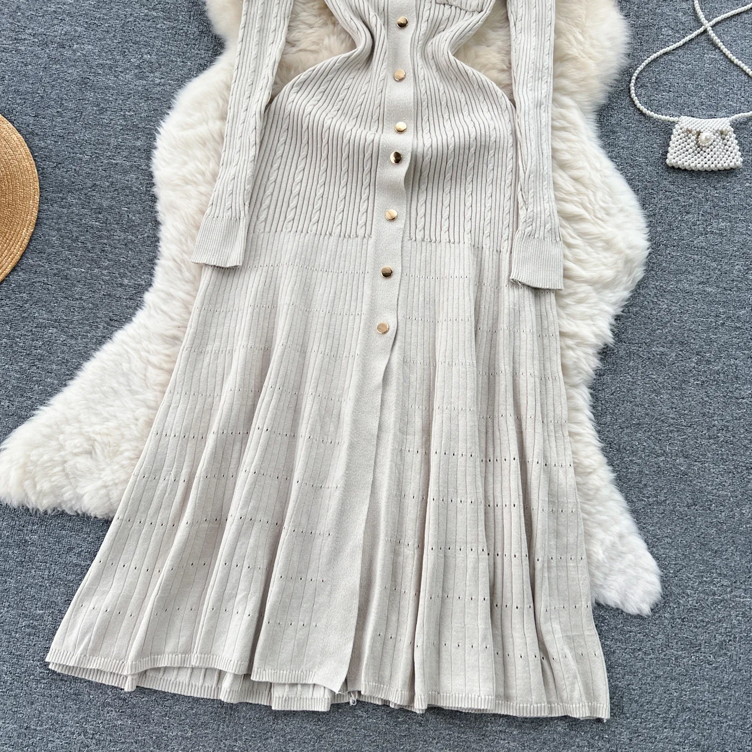 Women Elegant Knitted Dress Spring Autumn Long Sleeve Sexy V-neck Bodyon Dresses Ladies Slim A-line Single Breasted Sweater Robe 23 Women Elegant Knitted Dress Spring Autumn Long Sleeve Sexy V-neck Bodyon Dresses Ladies Slim A-line Single Breasted Sweater Robe