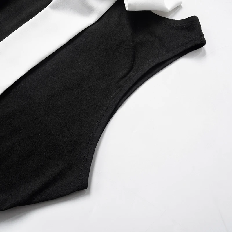 Fashion Slim Fit Sleeveless High Neck One Line Shoulder Bow Bodysuit - Women's Sexy Versatile Pullover