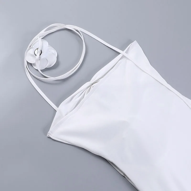 Ootddress Lace Up Flower Sexy Dress For Women Njght Hollow Out Summer Mini Dresses Woman Slim Party Backless Dress Women's Clothing