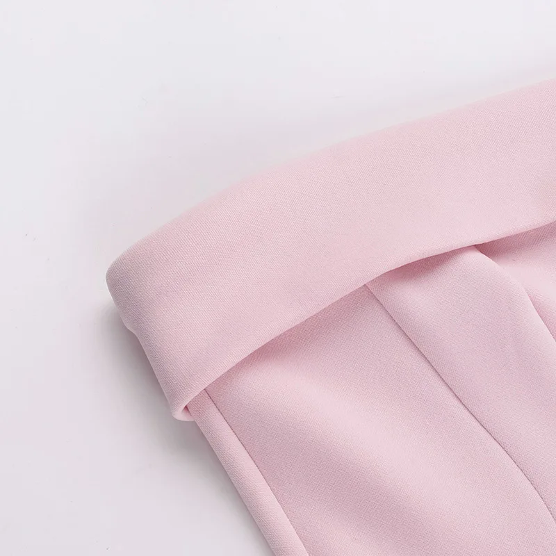 Fantoye Sexy Strapless Pocket Women Dress Pink Backless High Waist Mini Dress Female Summer Skinny Elegant Party Clubwear 2025