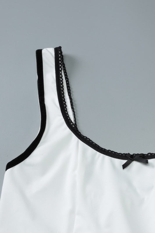 White U-Neck Sleeveless Ruched Bodycon Mini Dress