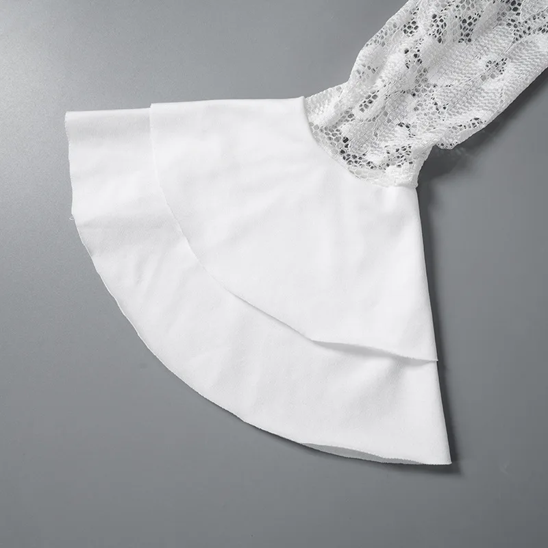 Fantoye Sexy See Through Lace Women Dress White Off Shoulder Flare Sleeve Dress Female Spring Slim Elegant Party Streetwear 2025