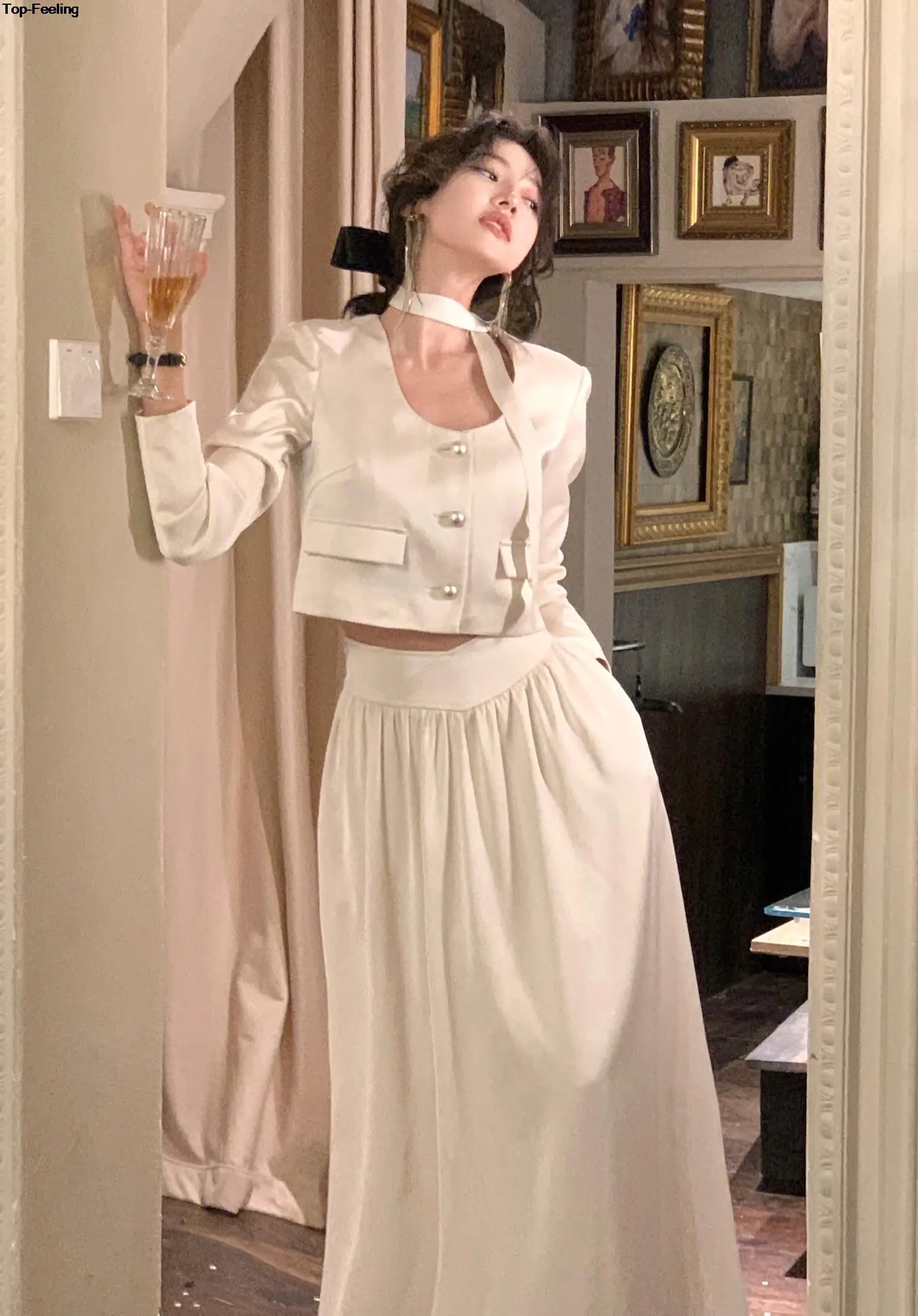 Autumn New Elegant Skirt 2 Piece Sets for Women's Korean Fashion Button Blazer High Waist A-line Skirts Suit Y2k Outfits Clothes 8 Autumn New Elegant Skirt 2 Piece Sets for Women's Korean Fashion Button Blazer High Waist A-line Skirts Suit Y2k Outfits Clothes