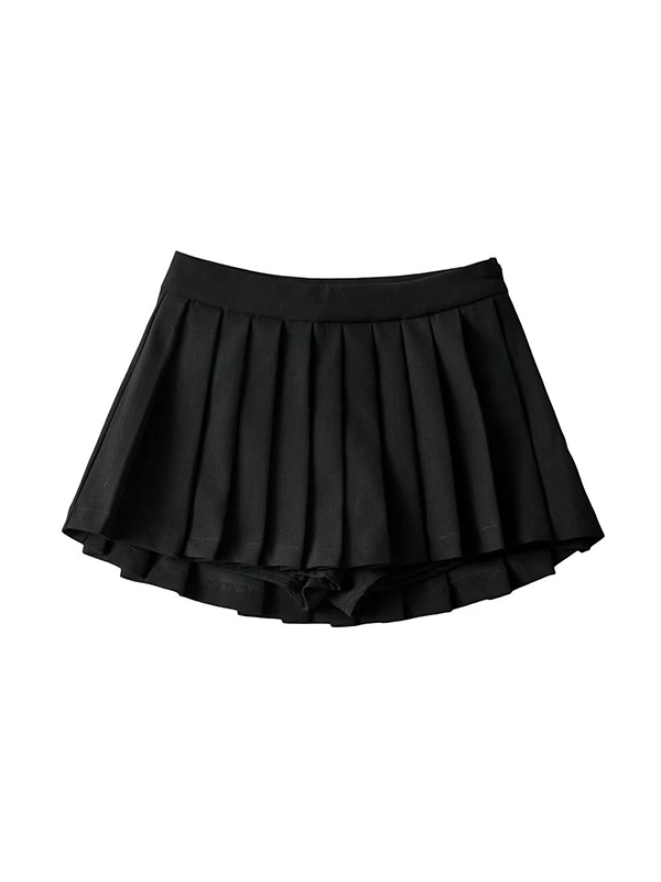 High Waist Short In Front And Long In Back To Prevent Exposure Mini Skirts