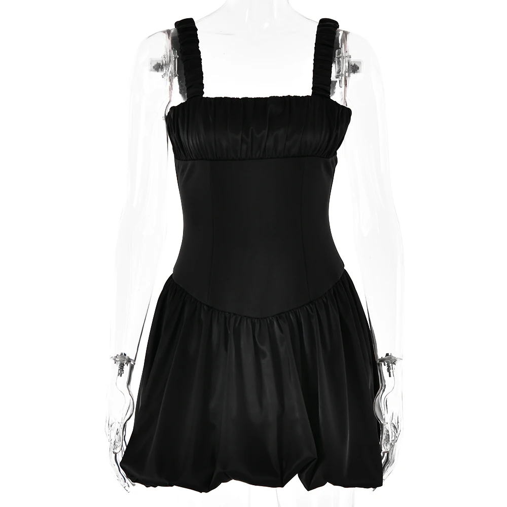 1.jpg JULISSA MO Sexy Camisole Sleeveless Mini Short Skirt Women Pleated Double Layer Dress Tight Female Party Club Evening Dress