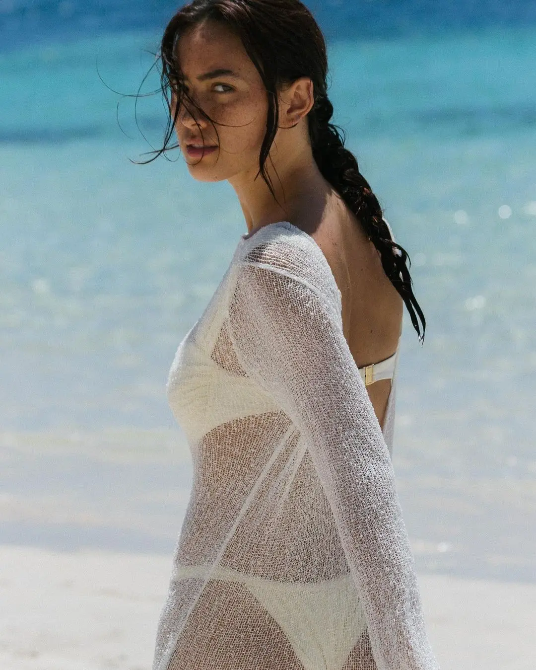 Ootddress Beach Cover Up Outfits For Women Summer Holiday Party Beach Dress Backless See-Through Oversized Crochet Dress Swimwear
